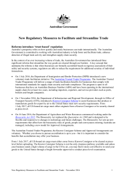 New Regulatory Measures to Facilitate and Streamline Trade