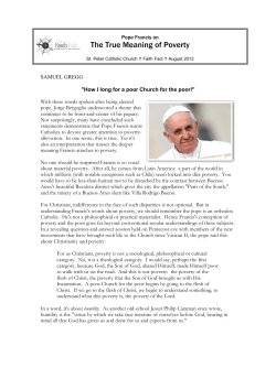 Faith Fact Pope Francis on the True Meaning of Poverty
