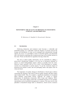 Chapter 6. Monitoring the Quality of Drinking Water during