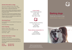 Barking dogs - City of Canning