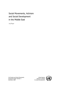 Social Movements, Activism and Social Development in the Middle