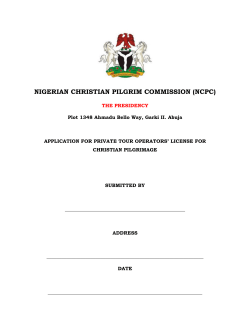 NIGERIAN CHRISTIAN PILGRIM COMMISSION (NCPC)