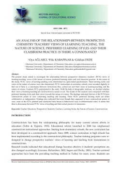 an analysis of the relationships between prospective chemistry