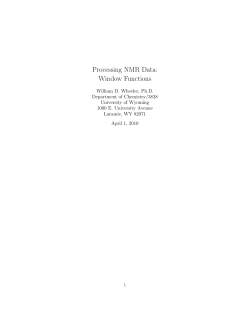 Processing NMR Data: Window Functions