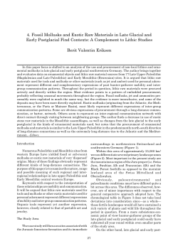 4. Fossil Mollusks and Exotic Raw Materials in Late Glacial and