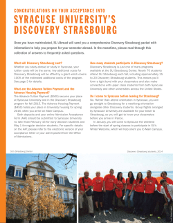 syracuse university`s discovery strasbourg