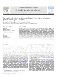 The implicit self and the specificity-matching principle