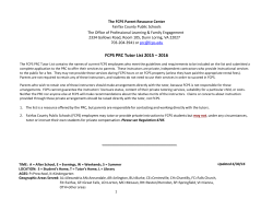 FCPS PRC Tutor List 2015 – 2016