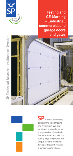 Testing and CE-Marking &ndash; Industrial, commercial and garage doors