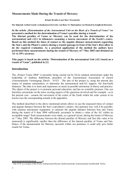 Measurements Made During the Transit of Mercury