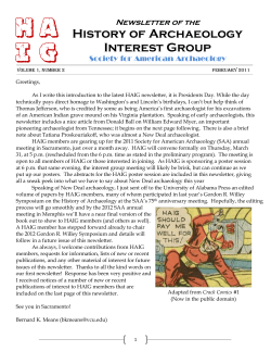February 2011 - Society for American Archaeology