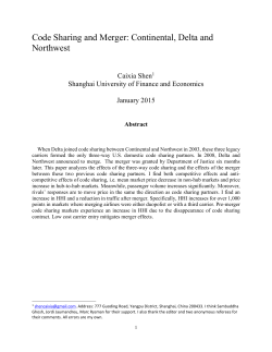Code Sharing and Merger: Continental, Delta and Northwest