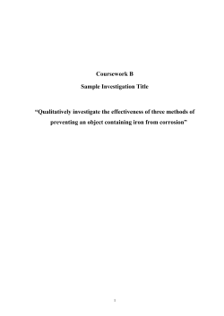 Coursework B Sample Investigation Title