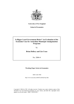 Is Bigger Local Government Better? An Evaluation of the Economic