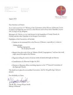 171st August Mailing - Episcopal Diocese of Missouri
