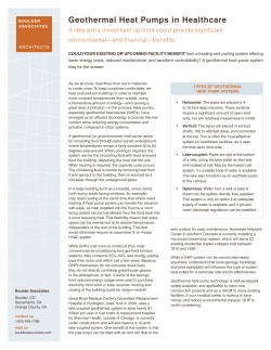 Geothermal Heat Pumps in Healthcare