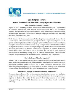 Bundling for Favors: Open the Books on Bundled Campaign
