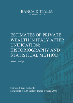 estimates of private wealth in italy after unification: historiography