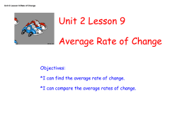 Unit 2 Lesson 9 Average Rate of Change