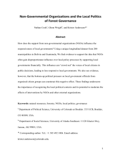 Non-Governmental Organizations and the Local Politics of Forest