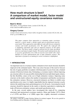 How much structure is best? A comparison of market model, factor