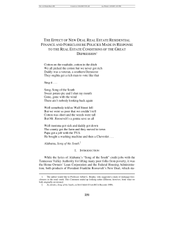 New Deal residential finance and foreclosure policies on property law