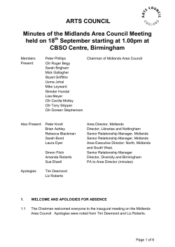 Midlands Area Council Minutes - September 2013