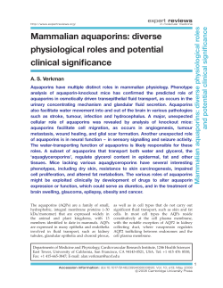 Mammalian aquaporins: diverse physiological roles and