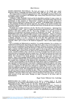 Marie-Christine Pouchelle, The body and surgery in the Middle Ages