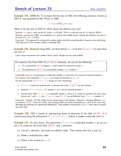 Sketch of Lecture 23