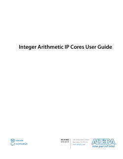Integer Arithmetic IP Cores User Guide