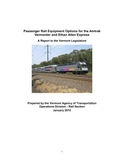 Passenger Rail Equipment Options for the