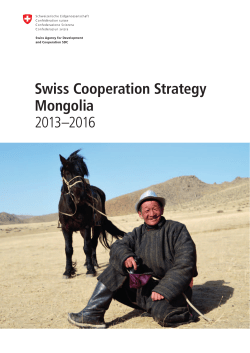 Swiss Cooperation Strategy Mongolia 2013-2016 - EDA