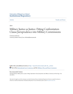 Fitting Confrontation Clause Jurisprudence into Military Commissions