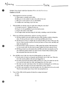 CH 10 To 12 Quiz - Cold Lake Middle School