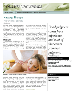 YOUR HEALING KNEADS Good judgment comes from experience