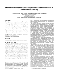 On the Difficulty of Replicating Human Subjects Studies in Software