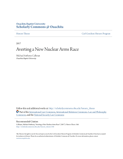 Averting a New Nuclear Arms Race