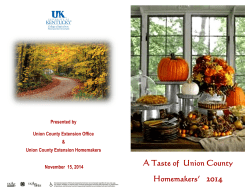 A Taste of Union County Homemakers` 2014