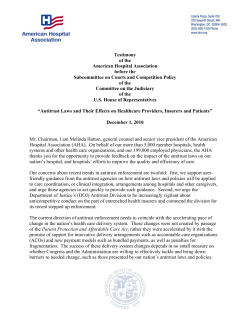 Antitrust Laws and Their Effects on Healthcare Providers, Insurers