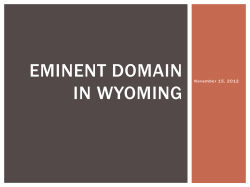Eminent Domain in Wyoming