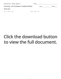 Factoring All Techniques