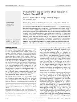 Involvement of pnp in survival of UV radiation in