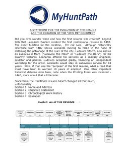 A STATEMENT FOR THE EVOLUTION OF THE RESUME AND THE