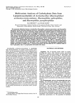 Multivariate Analyses of Carbohydrate Data from