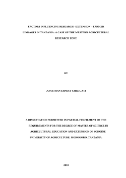FACTORS INFLUENCING RESEARCH &ndash;EXTENSION &ndash; FARMER