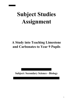 Teaching Limestone and Carbonates to Year 9