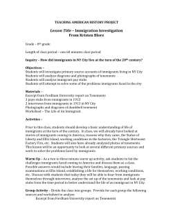 Immigration Investigation - Teaching American History