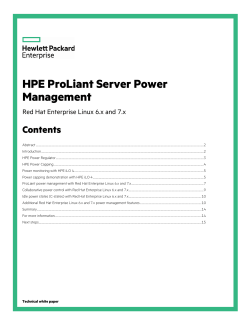 HPE ProLiant Server Power Management