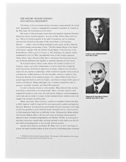 THE HISTORY OF PARK SCHOOL`S EDUCATIONAL PHILOSOPHY